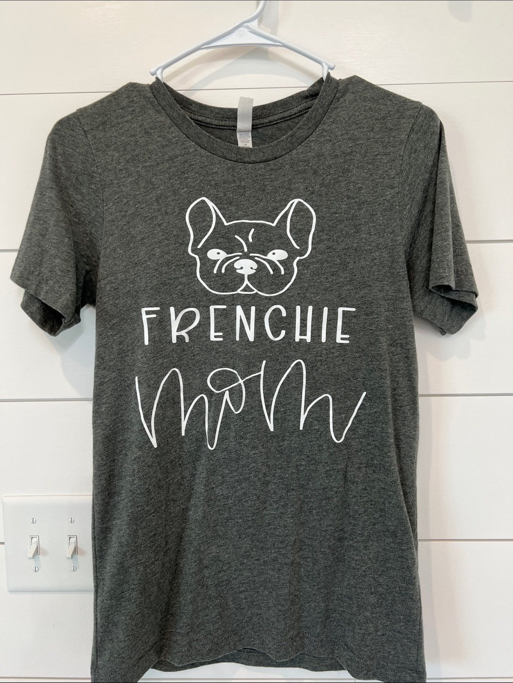 Bella Canvas Charcoal Gray "Frenchie Mom" Short Sleeve Tee